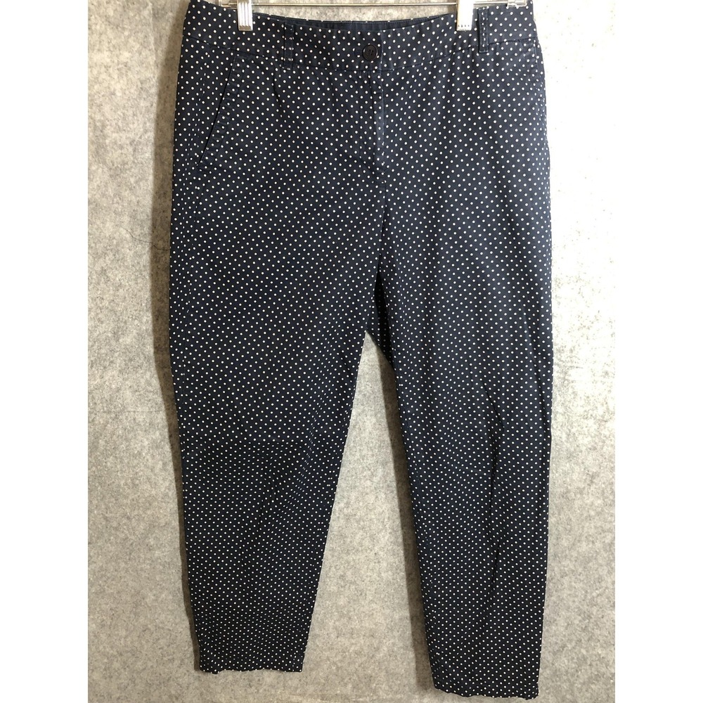 Talbots Pants Womens 6 Blue Polka Dot The Weekend Chino Tapered Twill Crop